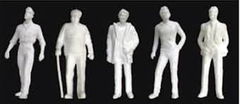 JTT O-scale (1/48), Male Figures, White 5/pk (97116)