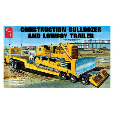 1/25 AMT LOWBOY TRAILER & BULLDOZER COMBO 1:25 SCALE MODEL KIT (AMT 1218)