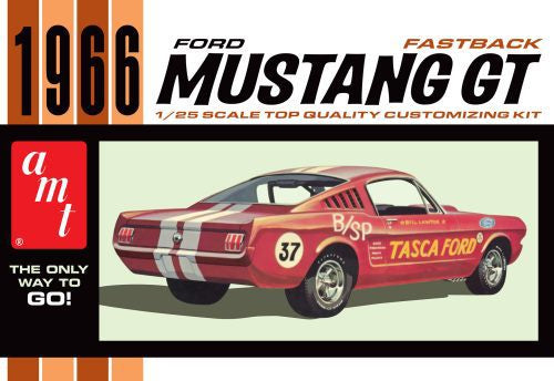 AMT 1/25 1966 FORD MUSTANG FASTBACK 2+2 1:25 SCALE MODEL KIT (AMT 1305)