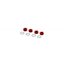 ARRMA Aluminum Front Hub Nut Red (4) inc O-Rings (ARA320467)