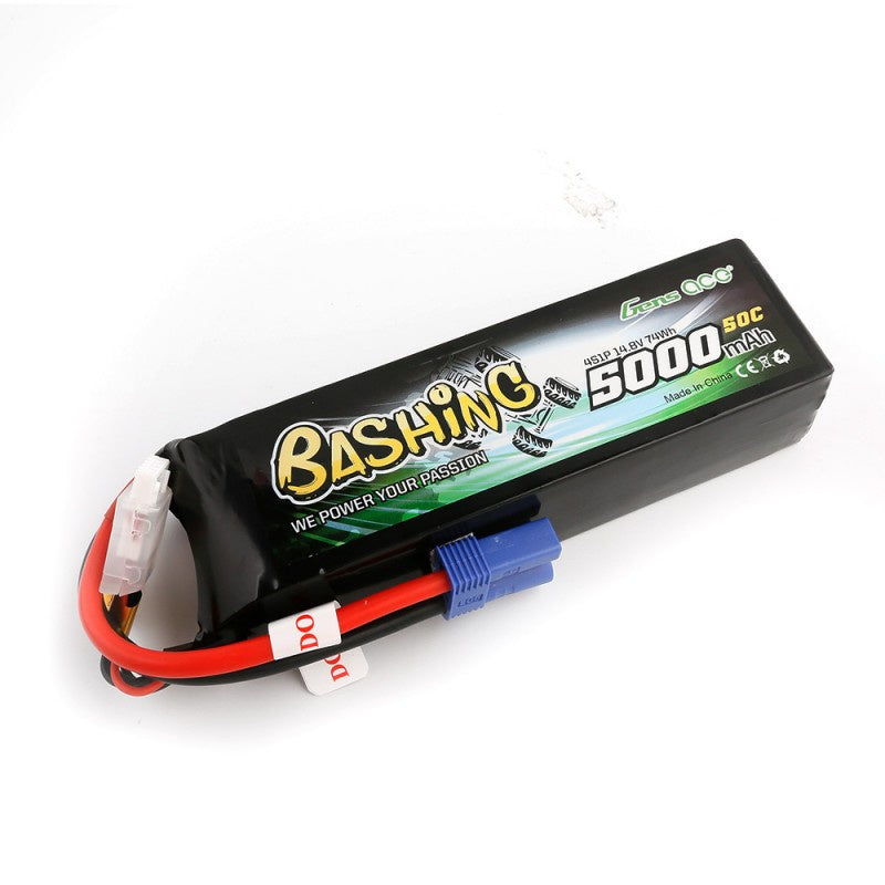 Gens Ace 5000mah 4S 14.8v 60C Lipo Battery Pack with EC5 Plug-Bashing Series 137x43x34mm 437g (GA5000-4S60-B)