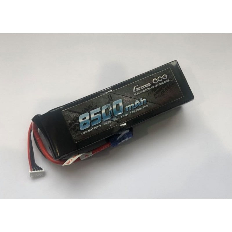 Gens Ace 8500mah 4S 14.8v 50C EC5 Plug & XH Balance 155x47x42mm 665g Suit 8S Kraton(GA8500-4S50-B)