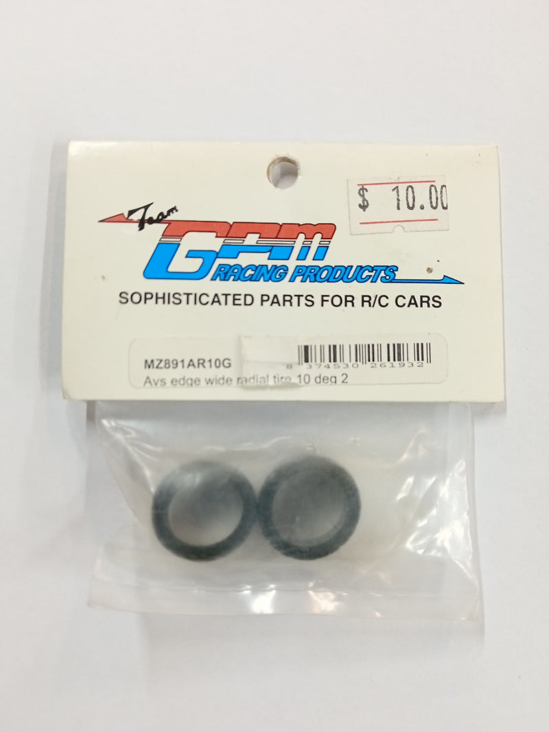 GPM Racing Mini Z AVS Edge Wide Radial Tires 10 Deg (MZ891AR10G)