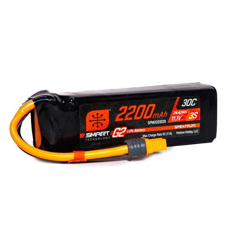 Spektrum 2200mAh 3S 11.1V Smart G2 LiPo 30C; IC3 (SPMX223S30)