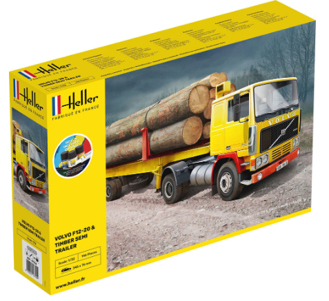 Heller 1/32 STARTER KIT VOLVO  F12-20 & TIMBER SEMI TRAILER (57704)