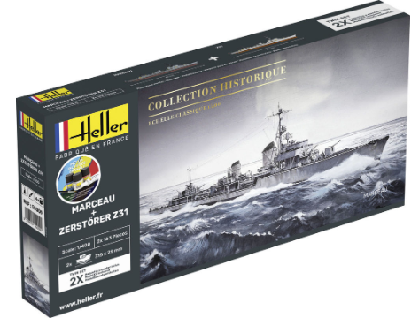 Heller 1/400  STARTER KIT MARCEAU + ZERSTÖRER Z31 TWINSET (55009)