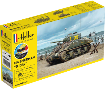 Heller 1/72 STARTER KIT M4 SHERMAN "D-Day" (56892)