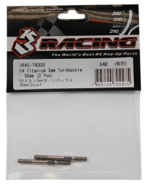 3RACING 64 TITANIUM 3MM TURNBUCKLE - 35MM (2 PCS) (3RAC-TR335)