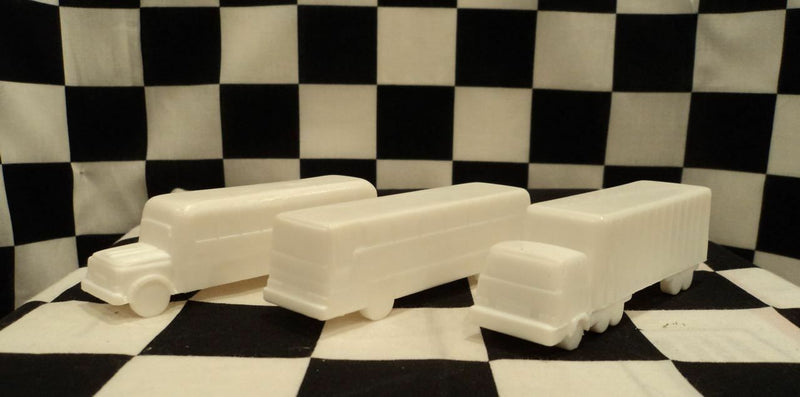 JTT (1/100) Buses and Truck, White 3/pk (97007)