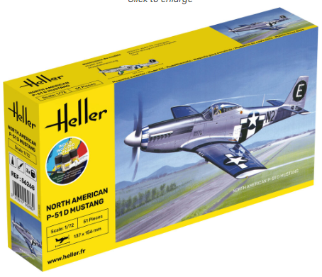 Heller 1/72 STARTER KIT North American P-51 MUSTANG (56268)