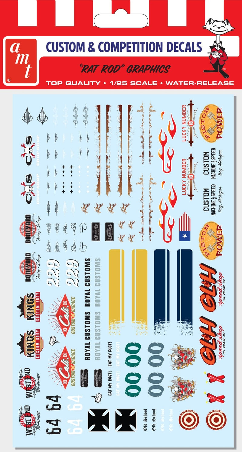 AMT Decal Sheet with Rat Rod Graphics 1:24/25 (MKA024/48)