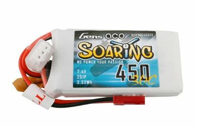 Gens Ace Soaring 7.4v 450mah 30c 2s1p (ga0450-2s30-s)